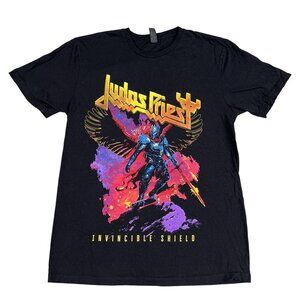 Judas Priest Invincible Shield Black Heavy Metal T-Shirt Sz Medium